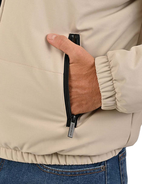 Chamarra Taupe PORTFOLIO Hombre Casual Acolchada con Cierre.